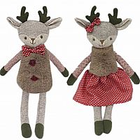 Mr. & Mrs. Merry Reindeer Doll Set by Mon Ami
