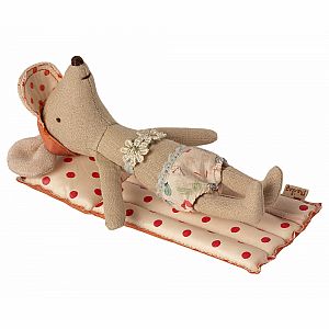 Maileg Mouse Size Raft, Red Dot