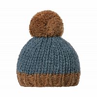 Maileg Best Friends Hand-Knitted Hat, Petrol/Brown