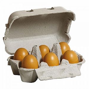 Brown Wooden Farm Eggs in Carton by Erzi