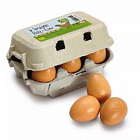 Brown Wooden Farm Eggs in Carton by Erzi