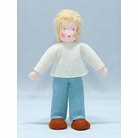 Little Boy Dollhouse Doll, Blonde Hair