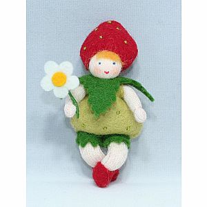 Strawberry Baby Fairy Felt Doll