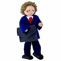 Kathe Kruse Dollhouse Doll - Father with Briefcase