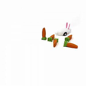 Bunny and Carrot Wooden Bowling Game