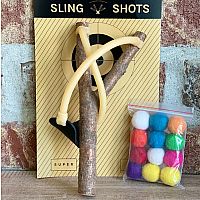 Slingshot with Felt Wool Ball Ammo