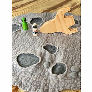 Wet Felted Moon Playmat w/ Accessories