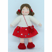 Little Girl Dollhouse Doll, Brown Hair (various outfits)