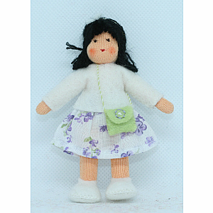 Little Girl Dollhouse, Dark Brown Hair (various outfits)