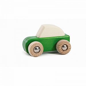 Wooden Pull-Back Car - Green