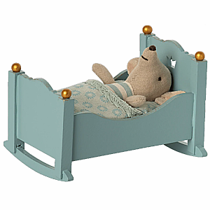 Maileg Wooden Cradle for Baby Mouse, Blue
