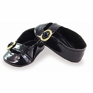 Doll's Black Shoes with Buckle by Petitcollin