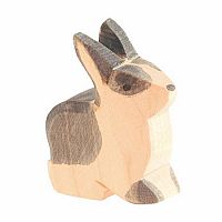 Rabbit Black and White Sitting by Ostheimer