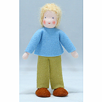 Little Boy Dollhouse Doll, Blonde Hair (various outfits)