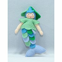 Mermaid Princess Felt Doll, Blue Tail