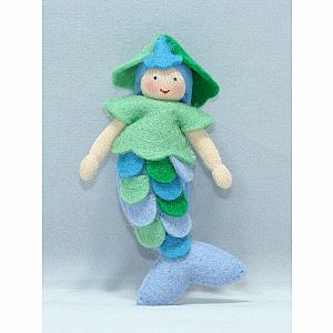 Mermaid Princess Felt Doll, Blue Tail