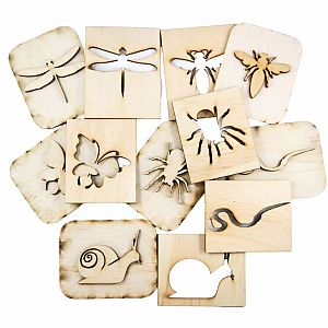 Bug Stamps with Cutouts, 12 pieces