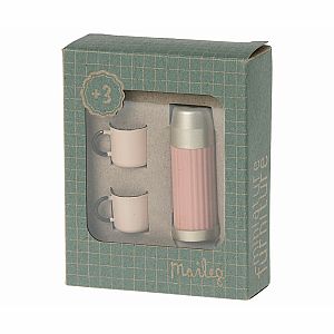 Maileg Thermos and Cups, Coral