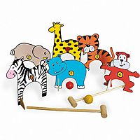 Wooden Jungle Animals Croquet Set