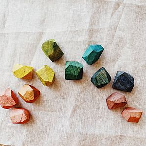 Wooden Balancing Gems, Rainbow