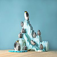 Icy Cliffs, Ice Float and Penguin Family Set by Bumbu