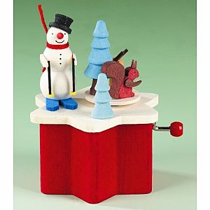Snowman Crank Music Box by Graupner