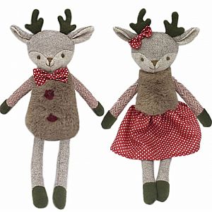 Mr. & Mrs. Merry Reindeer Doll Set by Mon Ami