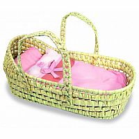 Natural Raffia Moses Basket for Dolls by Petitcollin