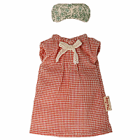 Maileg Nightgown for Mom Mouse, Red Gingham