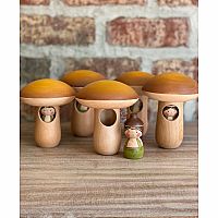 Wooden Mushroom House w/ Acorn Doll by Gnezdo Toys
