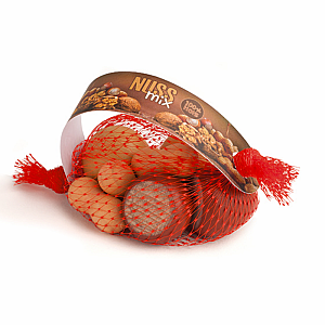 Mixed Nuts in a Net (wooden)