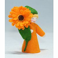 Calendula Prince Felt Doll, Orange Flower