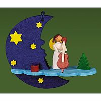 Moon and Angel with Cello Ornament by Graupner