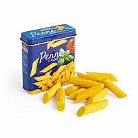 Penne Pasta in a Tin (wooden)