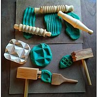 Play Dough Wooden Tool Set w/ Mats