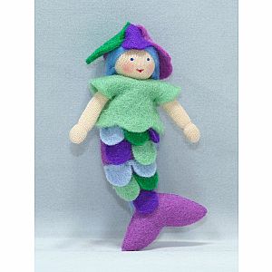 Mermaid Princess Felt Doll, Purple Tail