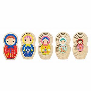 Masha & Her Friends Wooden Nesting Doll Puzzle