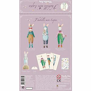Bunny Paper Doll with Outfits by Moulin Roty