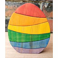Wooden Stacking Egg, Rainbow