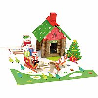 Santa's Cottage - 50 Pieces by Jeujura