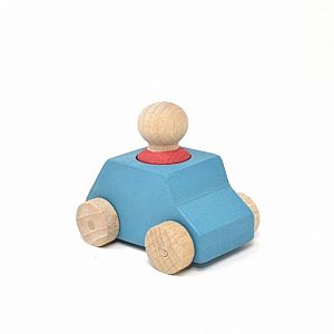 Turquoise Wooden Car w/ Figure by Lubulona