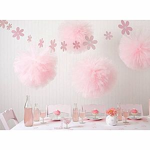 Tulle Pom Pom Party Decoration, Pink