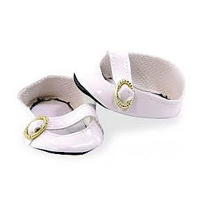 Doll's White Shoes with Buckle by Petitcollin