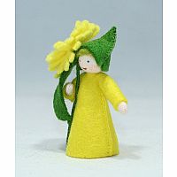 Calendula Prince Felt Doll, Yellow Flower